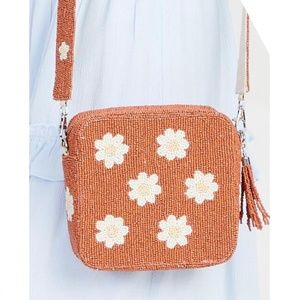 Beaded cross body bag